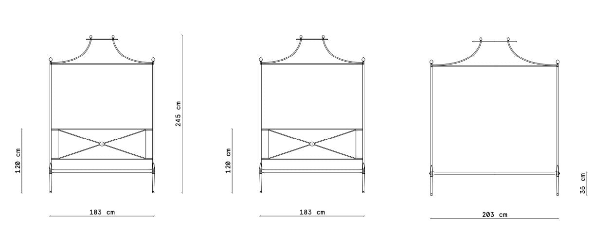 Двуспальная кровать из кованого железа с балдахином Lispi IRINA ARCH-00077645 - Вид №4