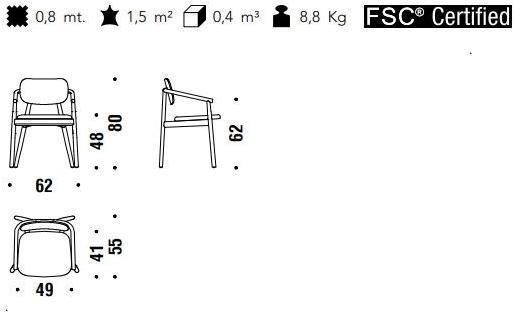 Moroso Стул из массива дерева со встроенной подушкой Klara sun-id-1373440 - Вид №3