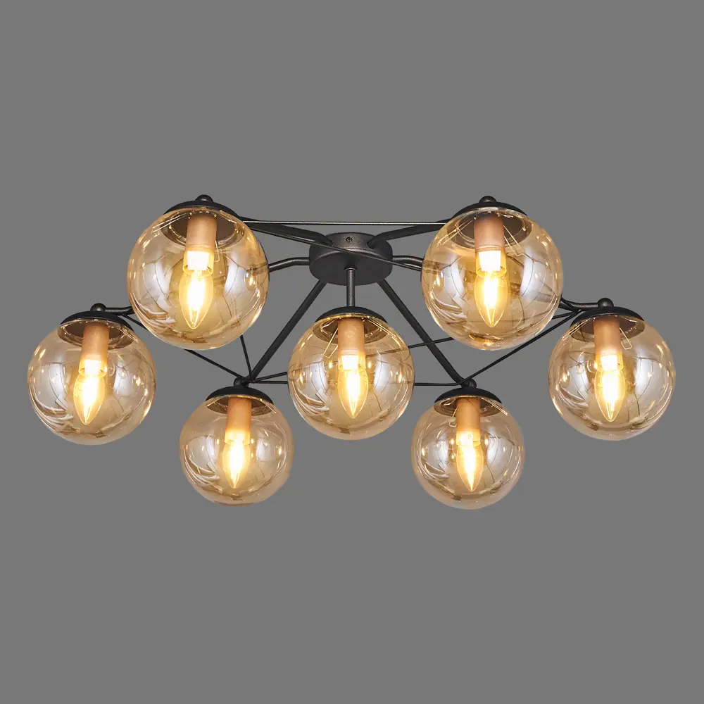 Люстра потолочная «Клер», 7 ламп, 14 м², цвет чёрный Vitaluce STLM-2128830 - Вид №2