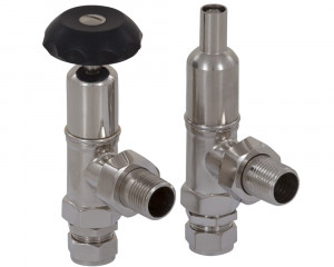 LD117 Входной ручной радиаторный клапан Telford 15 мм (сатинированный никель) Сarronheating