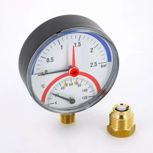 Термоманометр радиальный F+R828 WATTS Ind 2,5 бар 120 град.C