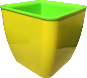 140-2 Горшок д. цветов Square couleurs 8л(4,3л) Желтый/зел. Цветочная коллекция