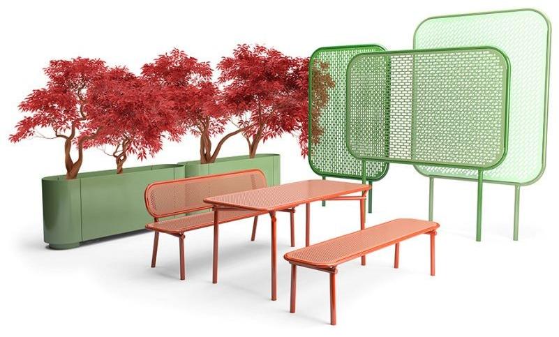 VESTRE Скамейка из оцинкованной стали Pop sun-id-1402077 - Вид №1