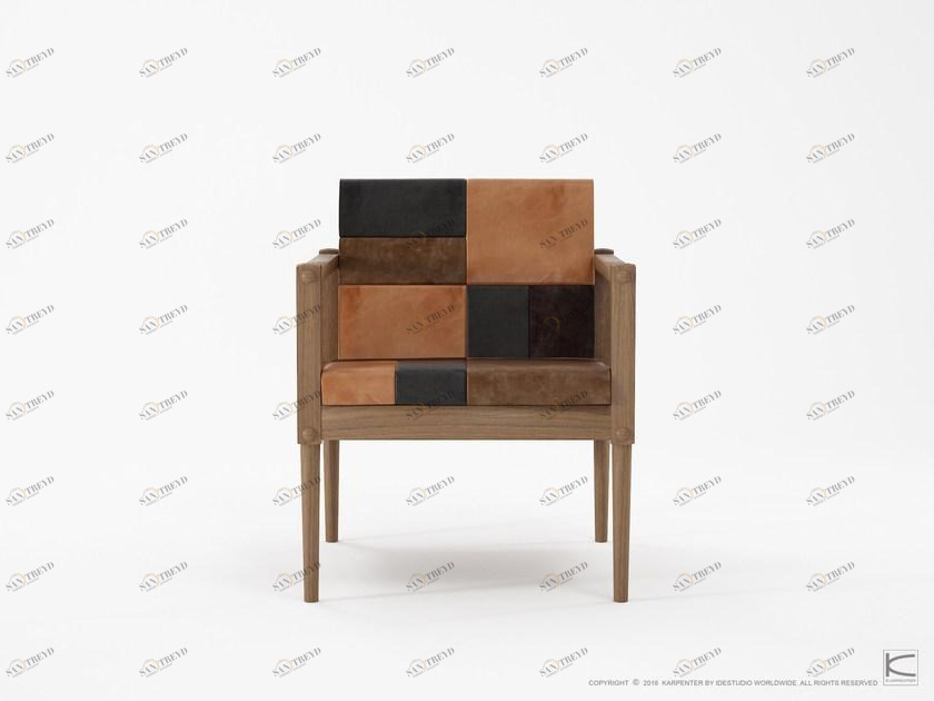 KARPENTER Кресло из дерева с подлокотниками Katchwork sun-id-1460313