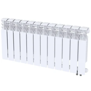 Радиатор секционный Le Heat Bimetal 350/90 12 секций нижнее подключение биметалл белый