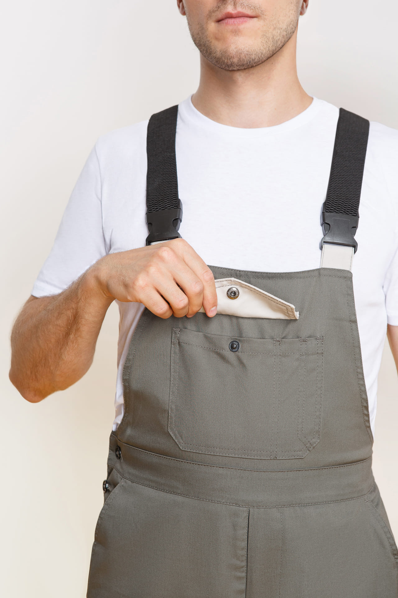 4991516 Костюм  NEW 2 серый хаки с серым песком STATUS  Летняя спецодежда  размер 52-54/170-176  - Вид №12