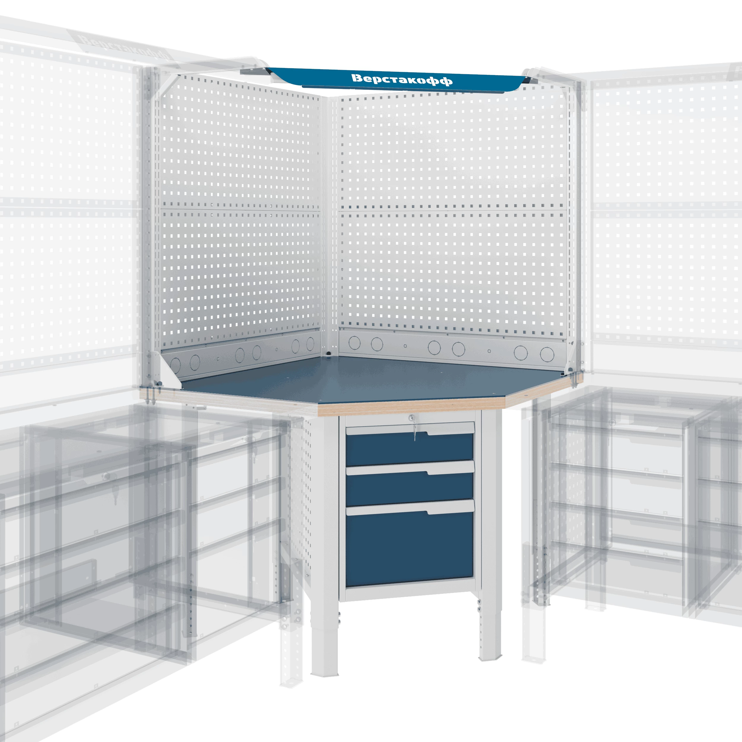 Верстак (угловой) CTR U532.S3.1-2FR Верстакофф 124777 - Вид №2