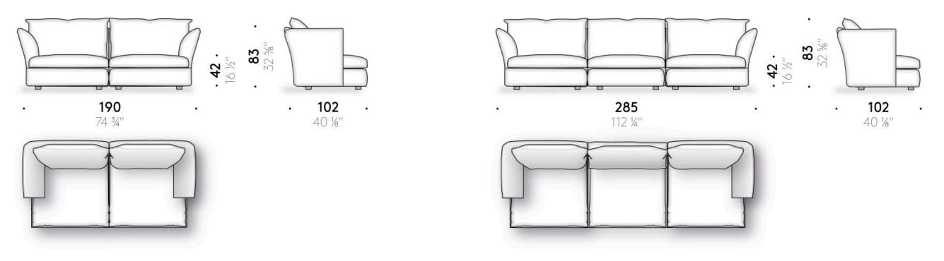 Секционный диван из ткани DE PADOVA PILLOW 20 ARCH-00058923 - Вид №5