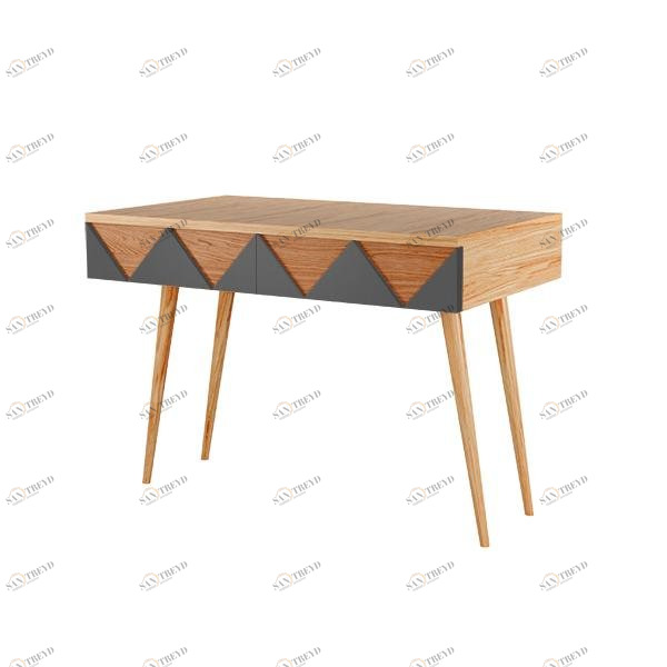 Консоль с ящиками деревянная темно-серая Woo Desk WOODI  00-3966072 Бежевый;серый 