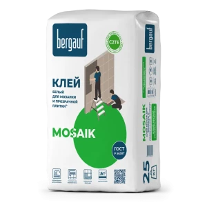Клей для плитки Bergauf Mosaik С2TE 25 кг цвет белый 84341503 STLM-2118134