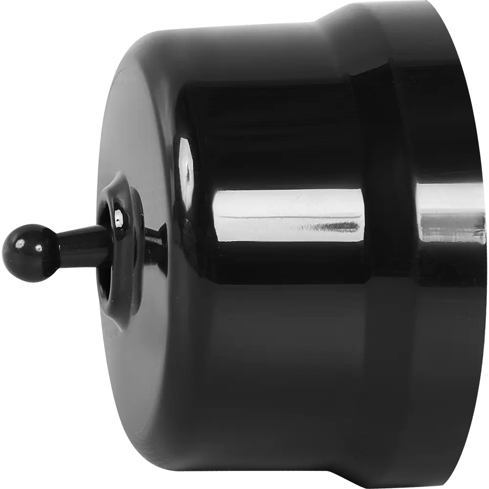 Выключатель Electraline одноклавишный в глянцевом черном исполнении 84229212 Лофт STLM-0047240 - Вид №5