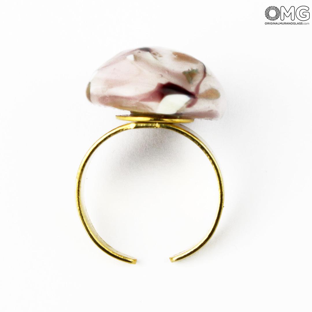 3319 ORIGINALMURANOGLASS Кольцо Валерия - люме - Original Murano Glass OMG 3 см  - Вид №1