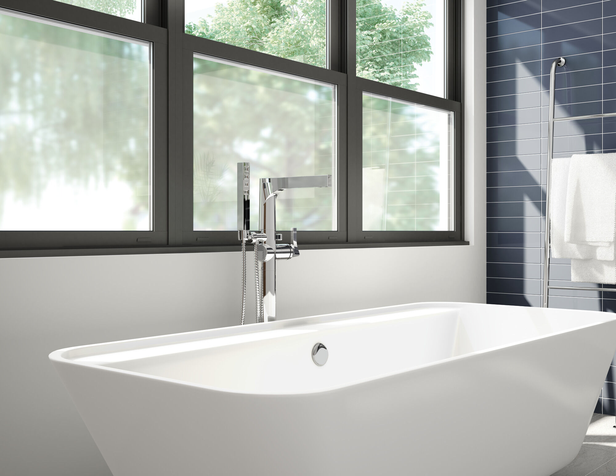 T4774-BLFL Напольная накладка для ванны с одной ручкой и ручным душем Delta Faucet Zura Матовый черный  - Вид №16