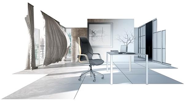 Leyform Поворотное кожаное кресло для руководителей с подголовником  1500  - Вид №2