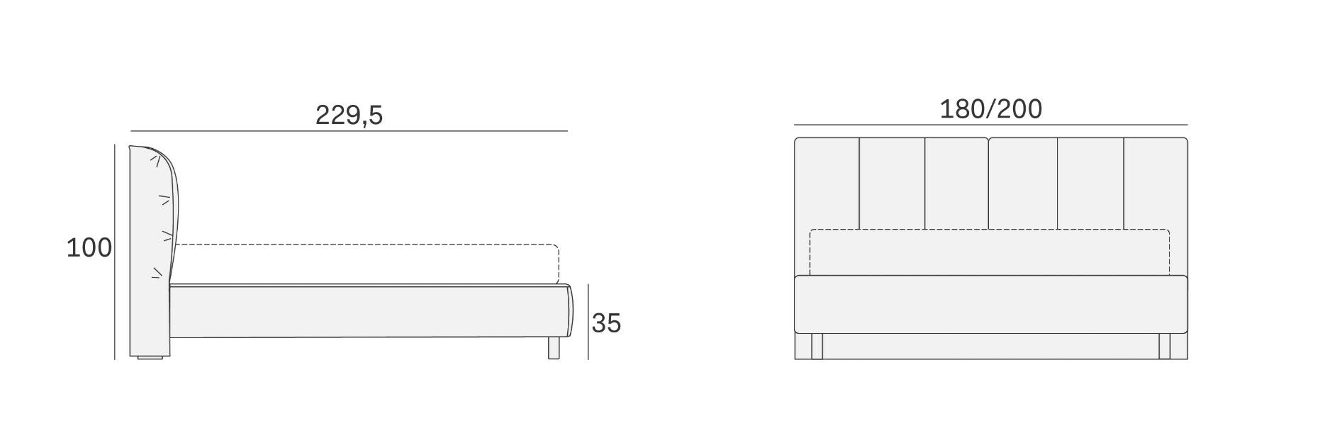 Двуспальная кровать-контейнер с мягким изголовьем Novamobili BELLEVILLE ARCH-00085108 - Вид №6