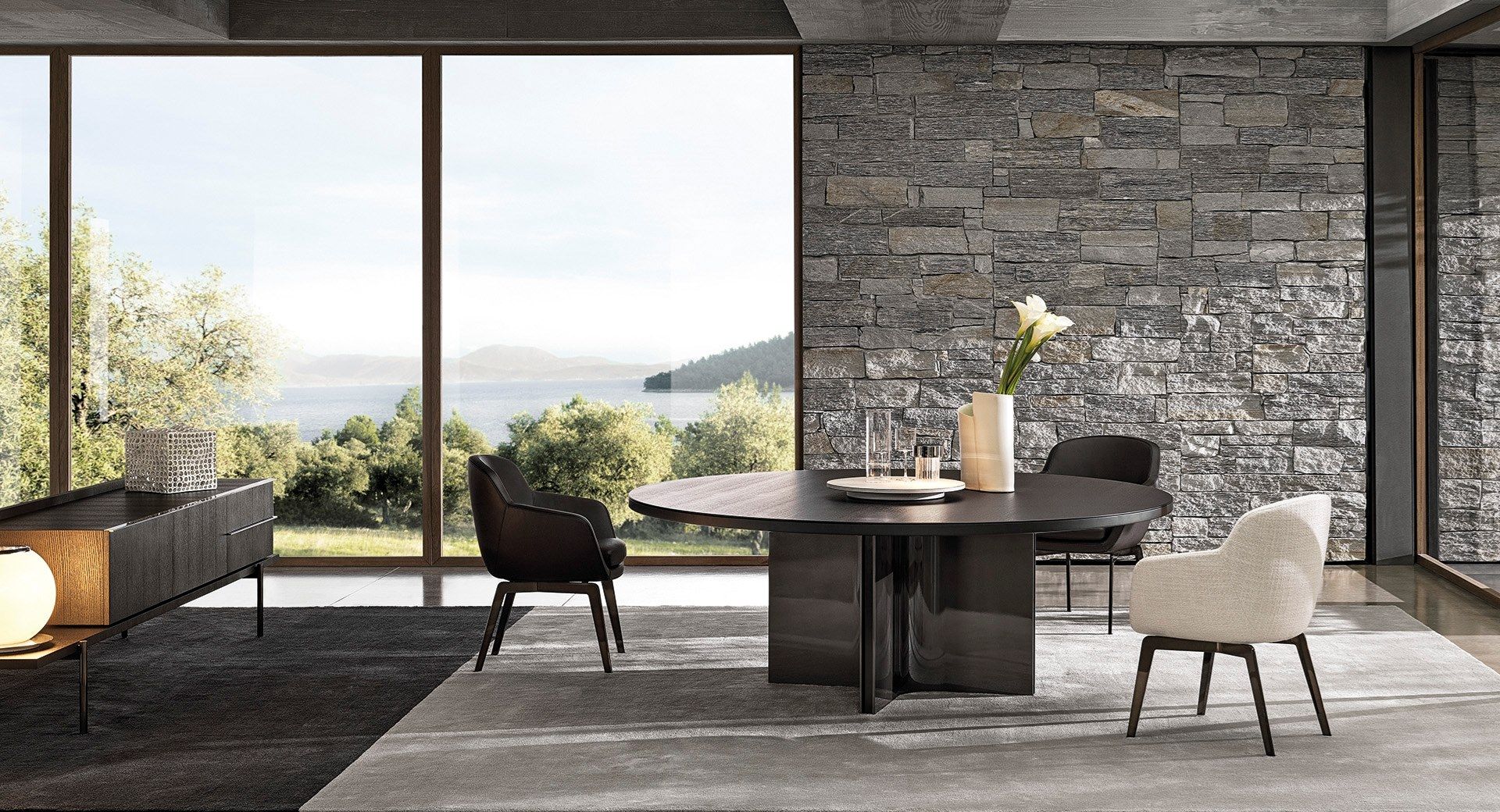 Мягкий тканевый стул с подлокотниками Minotti Belt ARCH-00121668 - Вид №2