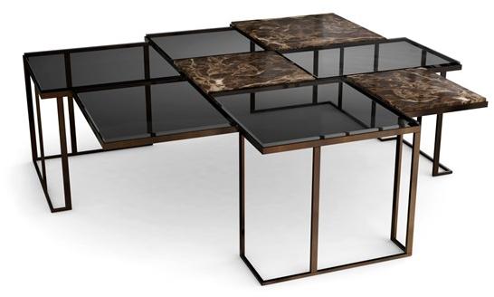 Porustudio Журнальный столик из мрамора и стекла sun-id-1401365 - Вид №3