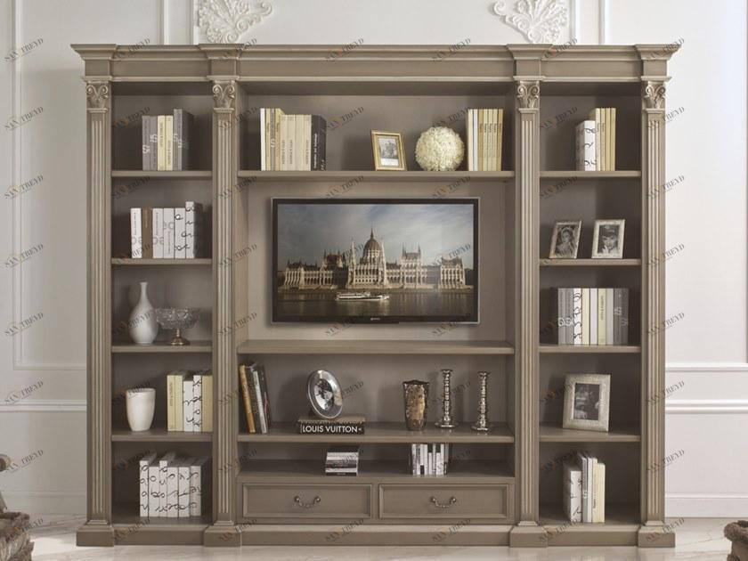 SCAPPINI & C Открытый деревянный книжный шкаф с подставкой под телевизор 35th anniversary 2005/b15