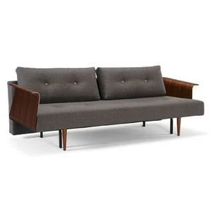 Диван Special Recast Plus с подлокотниками Rests из ореха и ножками из темного дерева, темно-серый