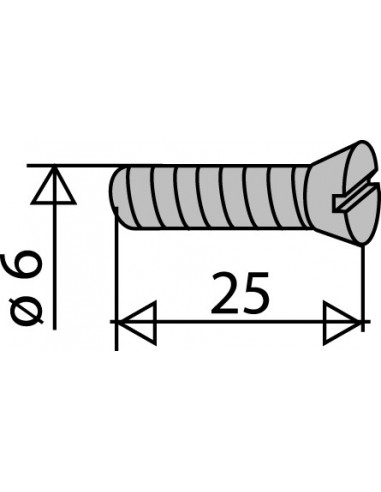 025300 000 00  Винт Д. 6 x 25 мм, нержавеющая сталь, 2 шт. Valentin Сталь  - Вид №2