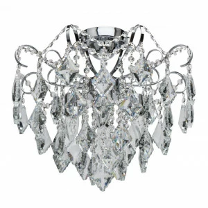 Люстра хрустальная потолочная хром 4 лампы De Markt City "Бриз" 464019204 DE MARKT ДИЗАЙНЕРСКИЕ, БРИЗ 00-3833428 Прозрачный;хром