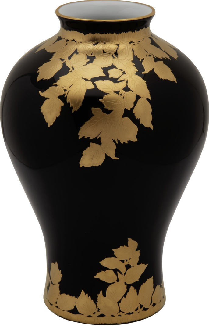 10639558 Haviland Ваза Haviland "Золотой лист" 22см (черная) Фарфор 