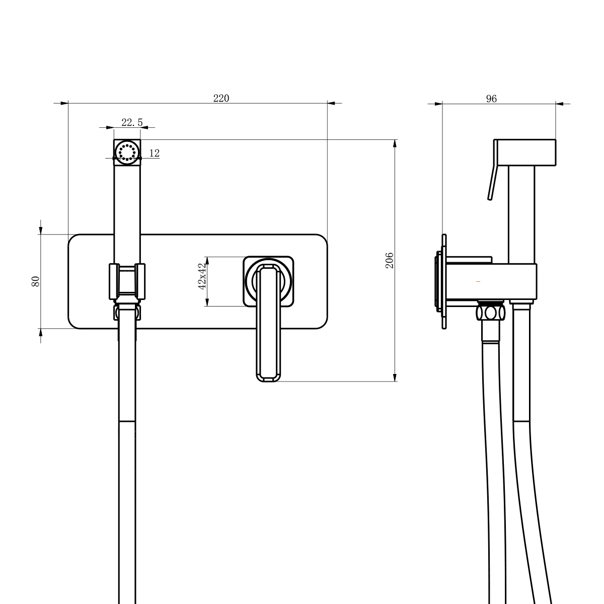 LM6419WG Смеситель Mista с гигиеническим душем, встраиваемый LEMARK MISTA  - Вид №1