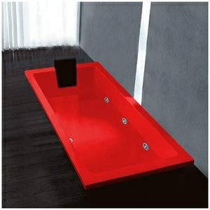 Ванна Gruppo treesse Quadra 170 V072B-SX-K красная с гидромассажем и дезинфекцией прямоугольная встроенная левая