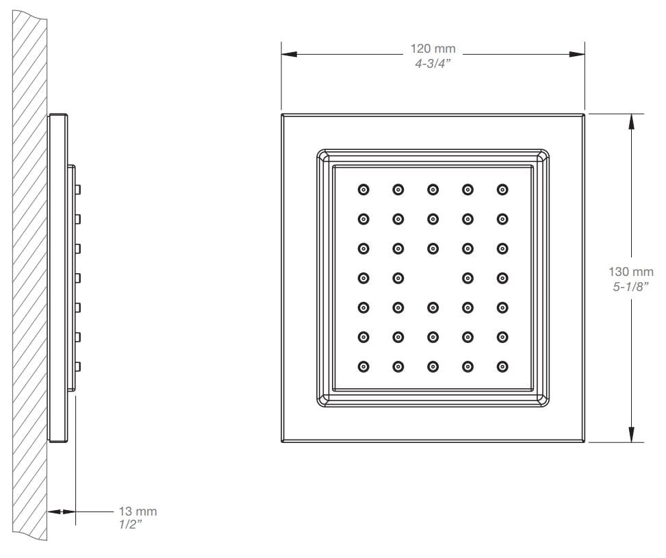 Встраиваемая боковая насадка для душа BARIL BOD-5006-01 ARCH-00109942 - Вид №2