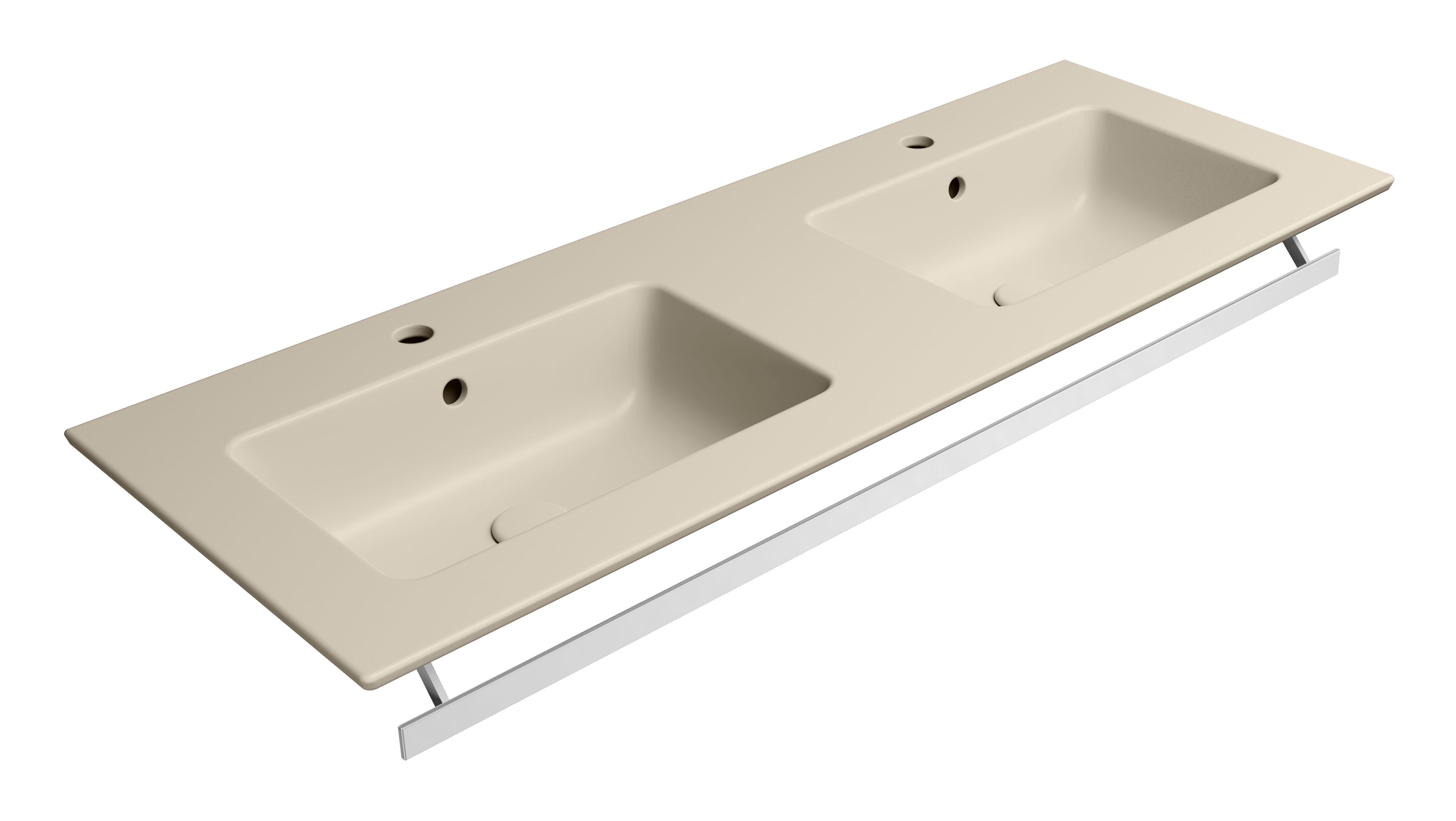 Керамическая прямоугольная двойная раковина с держателем для полотенец GSI ceramica чистый ARCH-00150589 - Вид №4