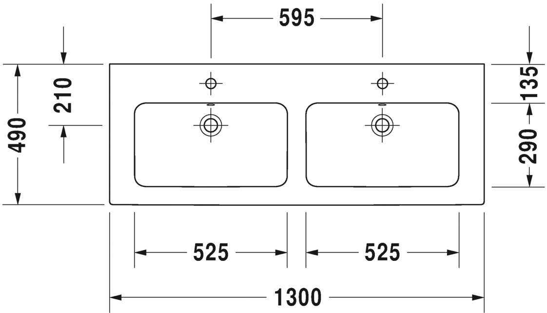 2336130060 Подвесная раковина настенная овальная Duravit ME BY STARCK - Вид №1
