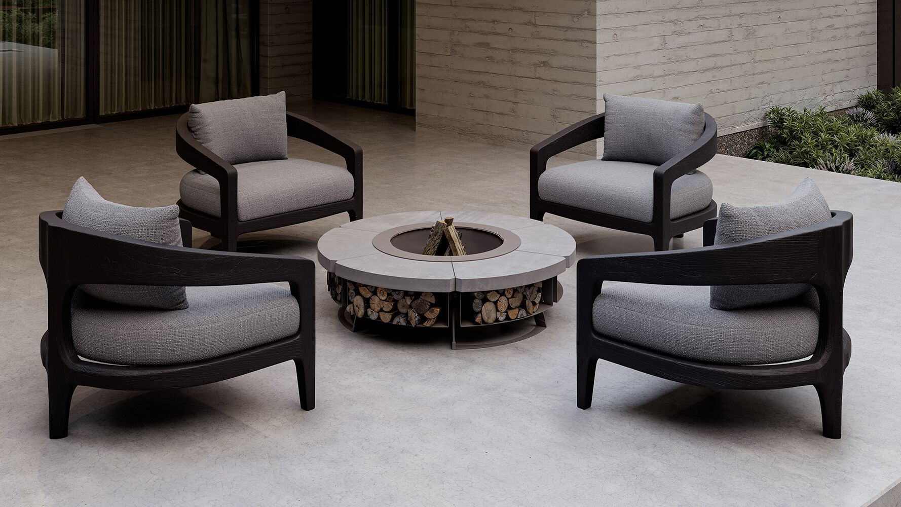 Тканевое садовое кресло с каркасом из тикового дерева SNOC Кит ARCH-00063748 - Вид №5