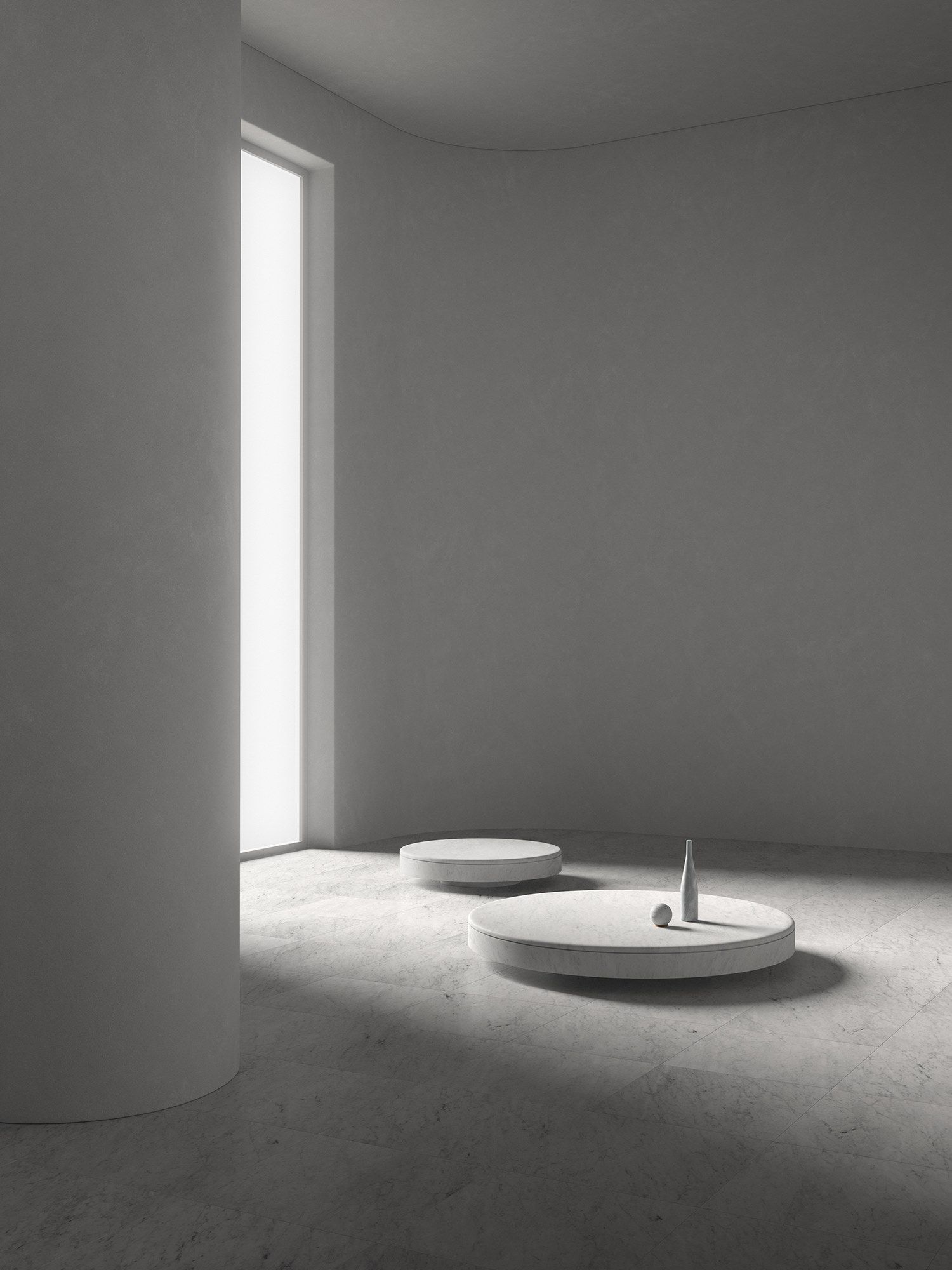 Каменный круглый низкий журнальный столик Salvatori OMPHALOS ARCH-00031808 - Вид №3