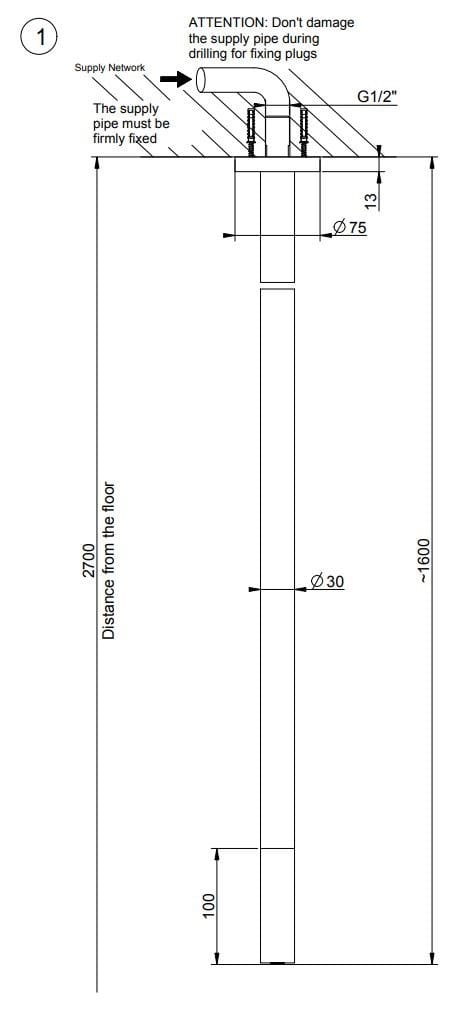 Потолочный хромированный латунный дозирующий носик для умывальника Gessi кольцо ARCH-00128183 - Вид №1