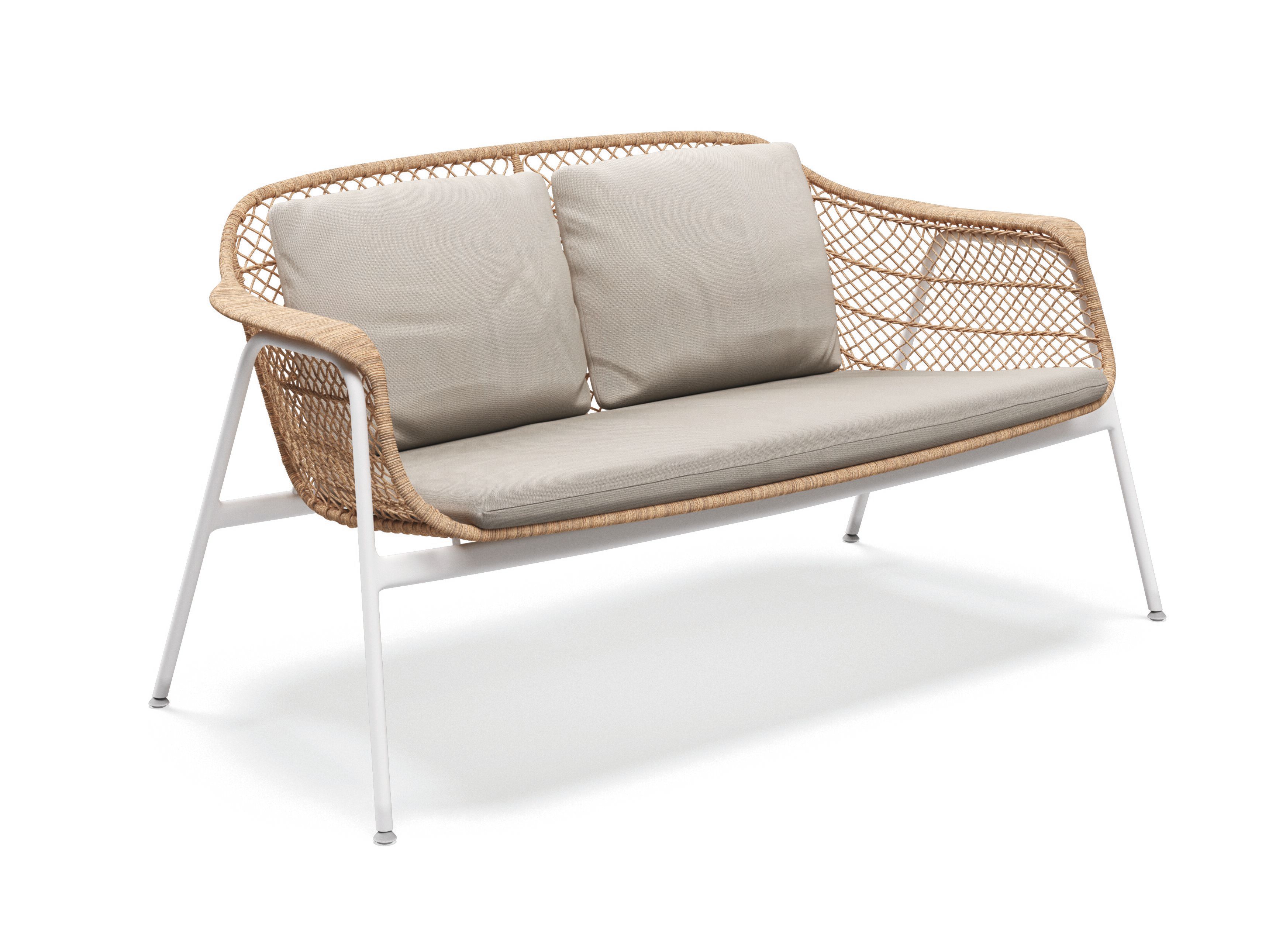 2-местный плетеный и тканый садовый диван Gloster свежий ARCH-00046323