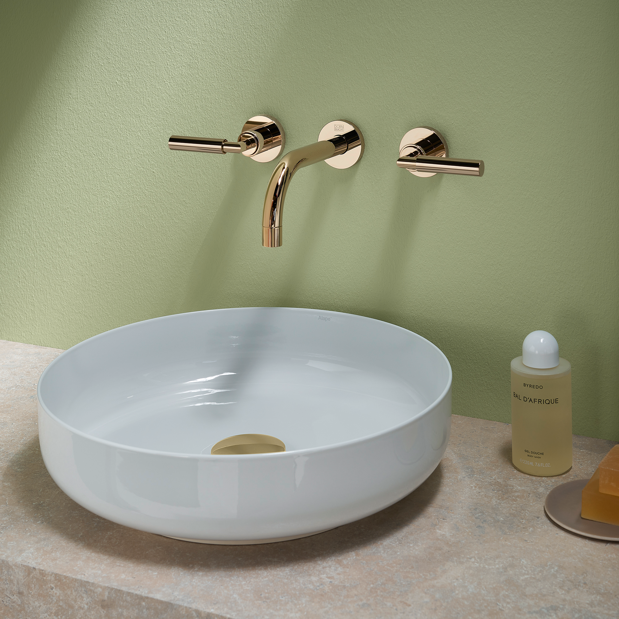 ТАРА Смеситель для раковины настенный без донного клапана - Темный Хром DornBracht Tara 36707882-19 - Вид №1