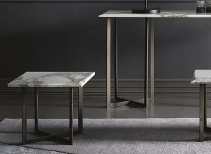 Bodema Квадратный мраморный журнальный столик Blunt Blu000