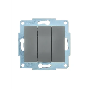 Выключатель встраиваемый Lezard Asti 3 клавиши цвет платина