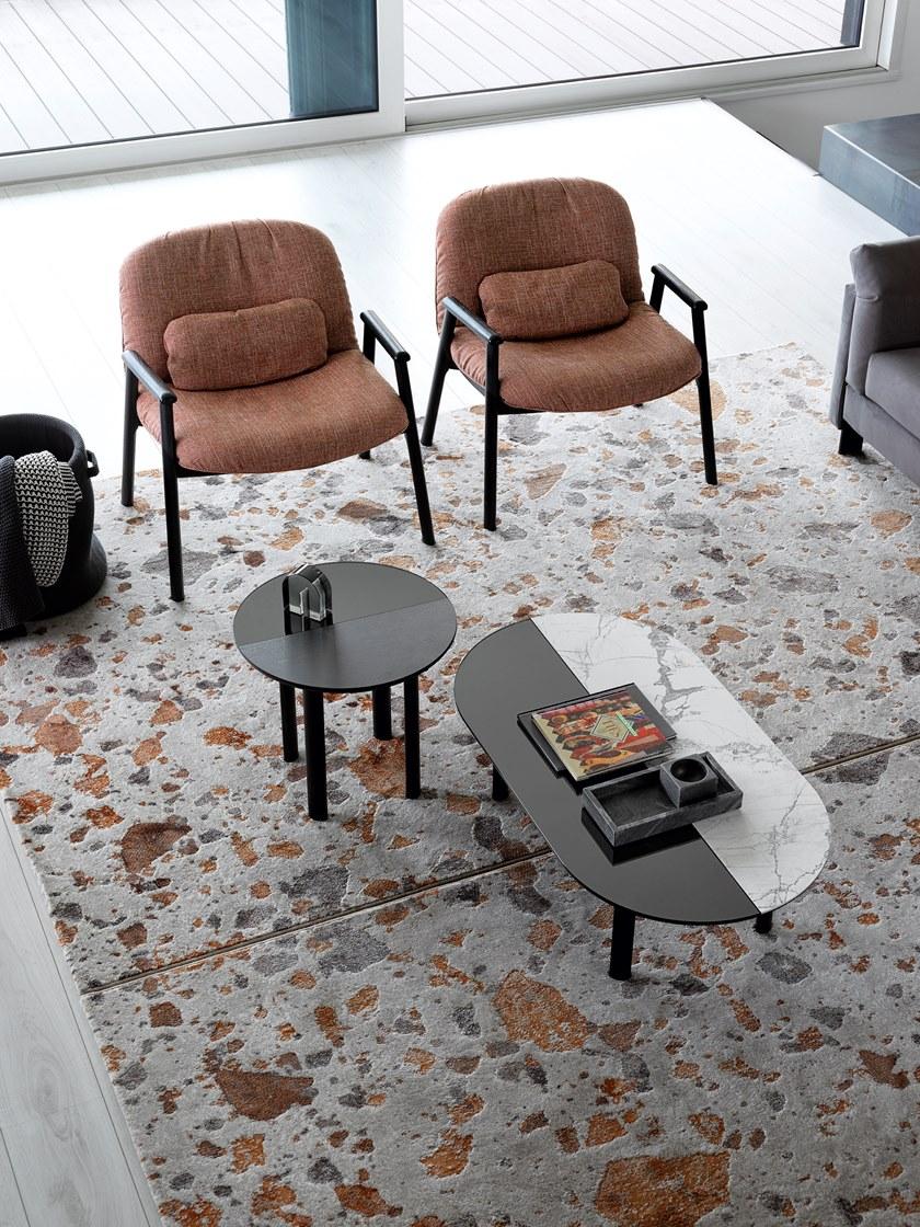Calligaris Круглый журнальный столик из фанерованной древесины и керамики Bam Cs5128-m - Вид №1