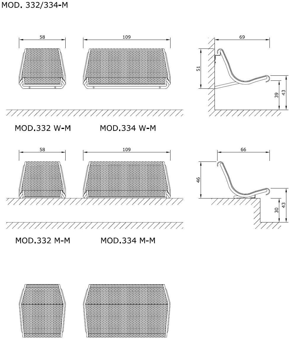 Euroform W Модульная деревянная скамья со спинкой Contour 332 w/m, 334 w/m - Вид №3