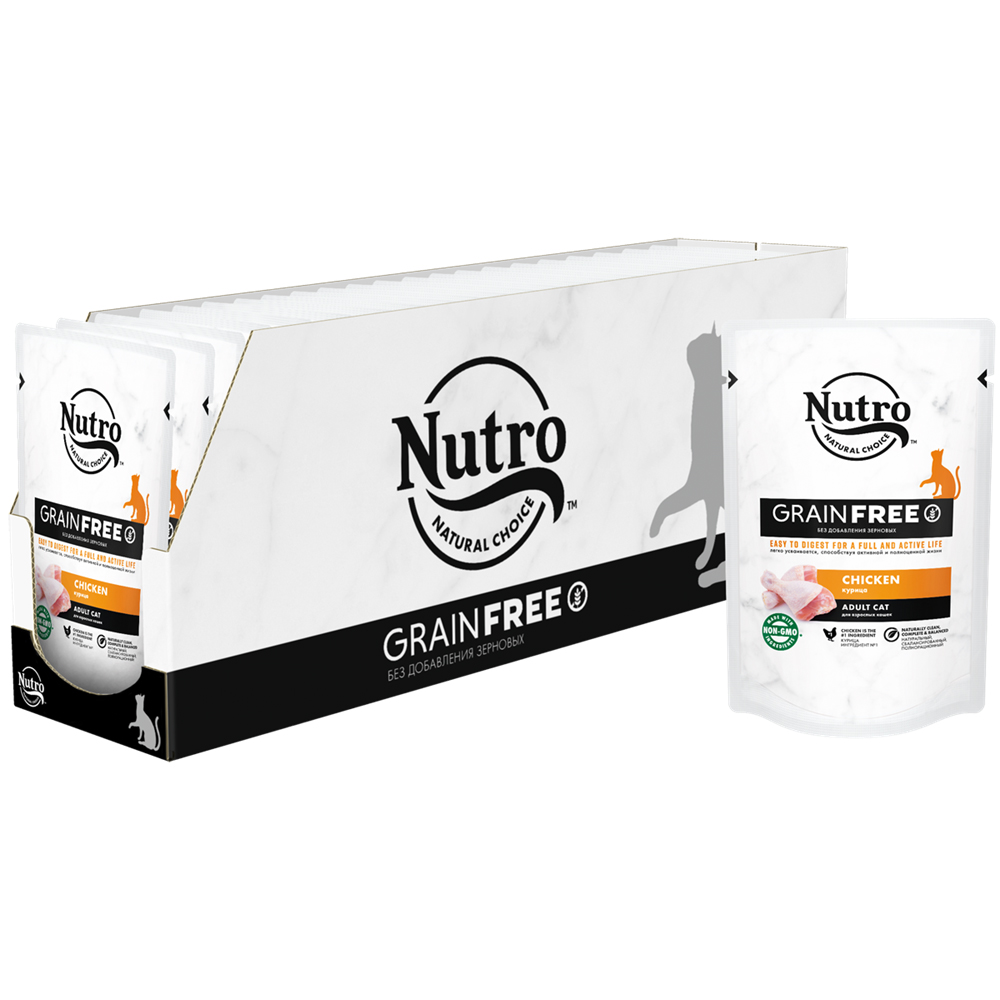ПР0059471*24 Корм для кошек Курица пауч 70г (упаковка - 24 шт) NUTRO 
