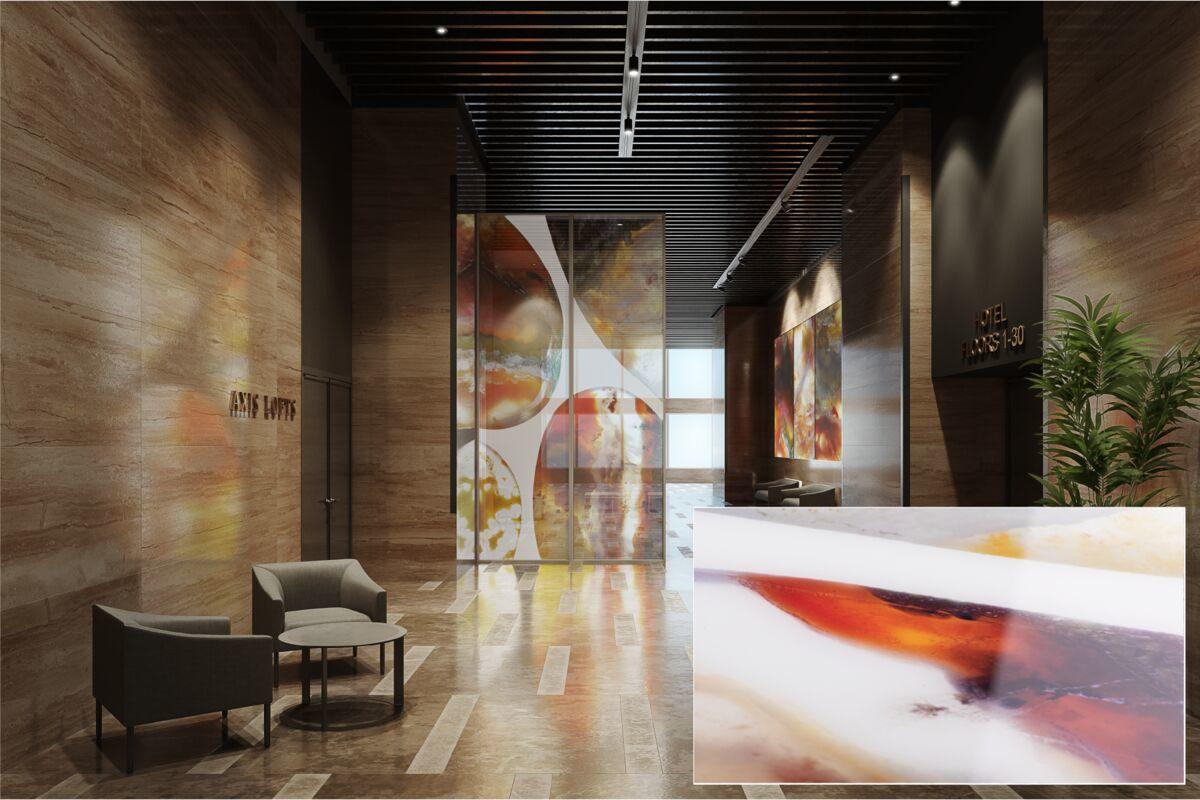 FSRT373 Зум-стекло Vivispectra с прослойкой из желтого агата Forms-surfaces  - Вид №6