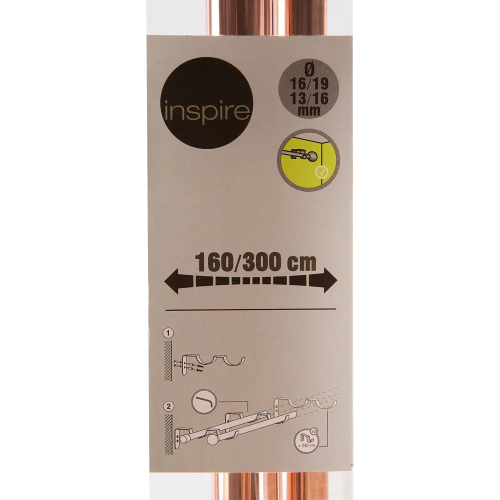 Карниз двухрядный раздвижной Клетка 160-300 см цвет медь 81976807 STLM-2069011 INSPIRE  - Вид №3
