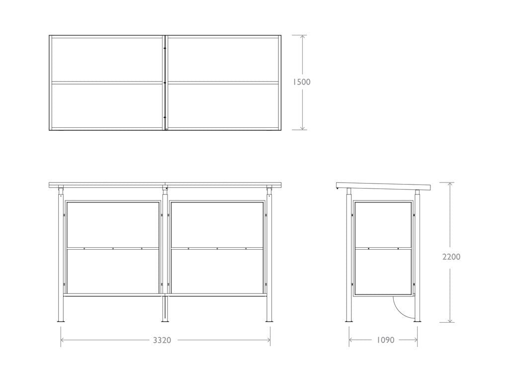 Стальной и поликарбонатный навес для автобусной остановки EUROCOMITALIA современная мебель ARCH-00025511 - Вид №1