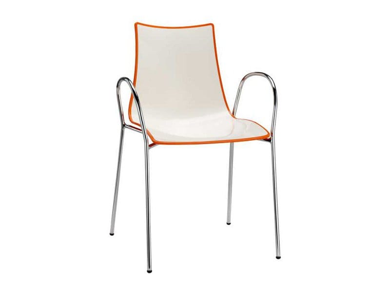 Стальной штабелируемый стул с подлокотниками S-CAB Zebra ARCH-00060065 - Вид №1