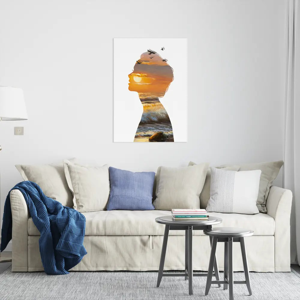 Картина на холсте Постер-лайн Девушка на закате 50x70 см STLM-2059197 - Вид №1