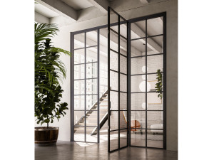 Стеклянная распашная дверь