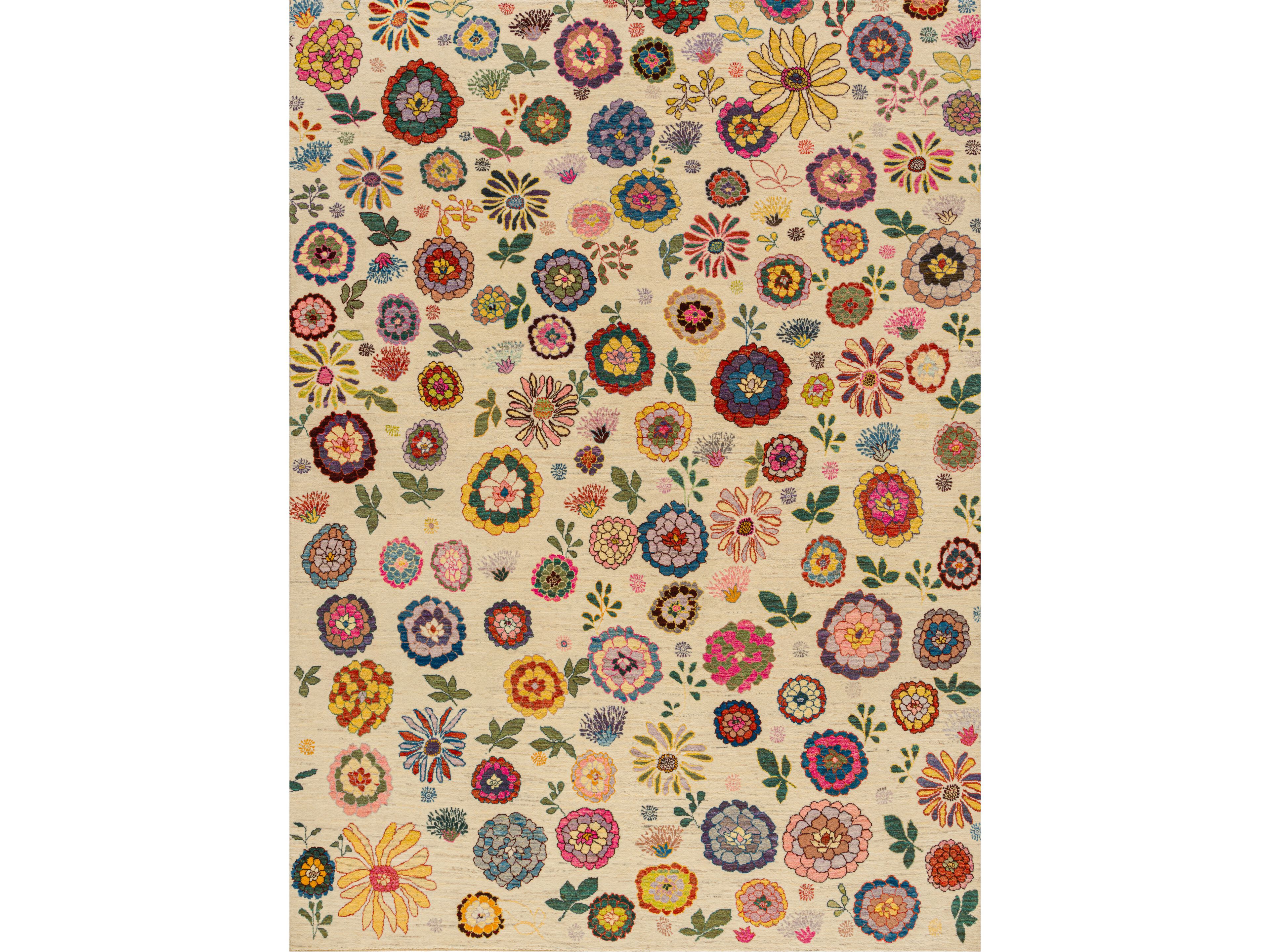 Шерстяной прямоугольный цветочный ковер Zollanvari Ikebana Kyoto-Designer ARCH-00080452 - Вид №1