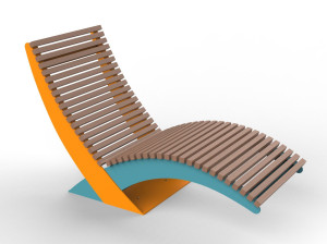 Наружное сиденье из стали и дерева