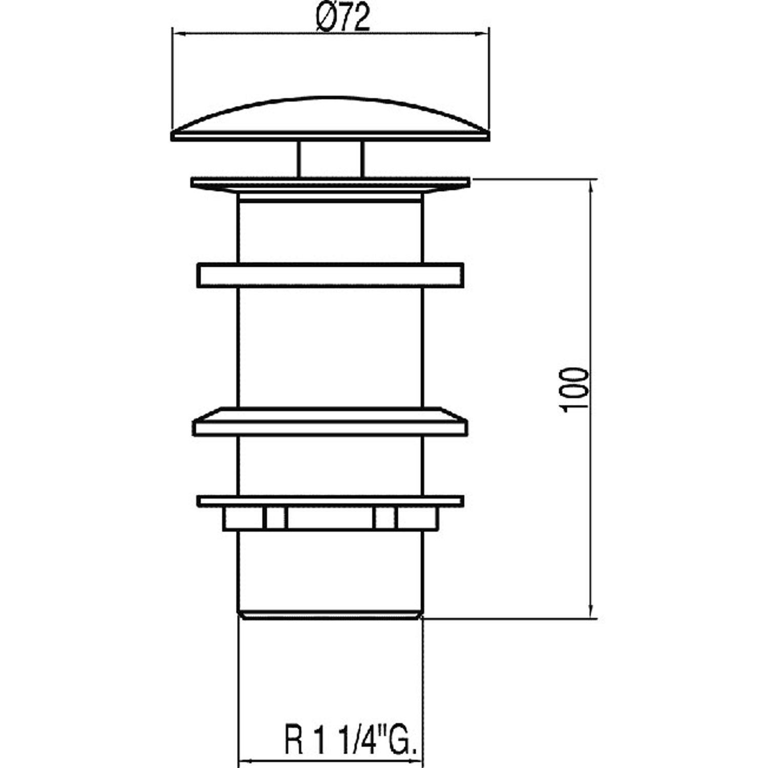 Всегда открытый сливной клапан для умывальника без перелива-13424030 TRES Drain - Вид №1